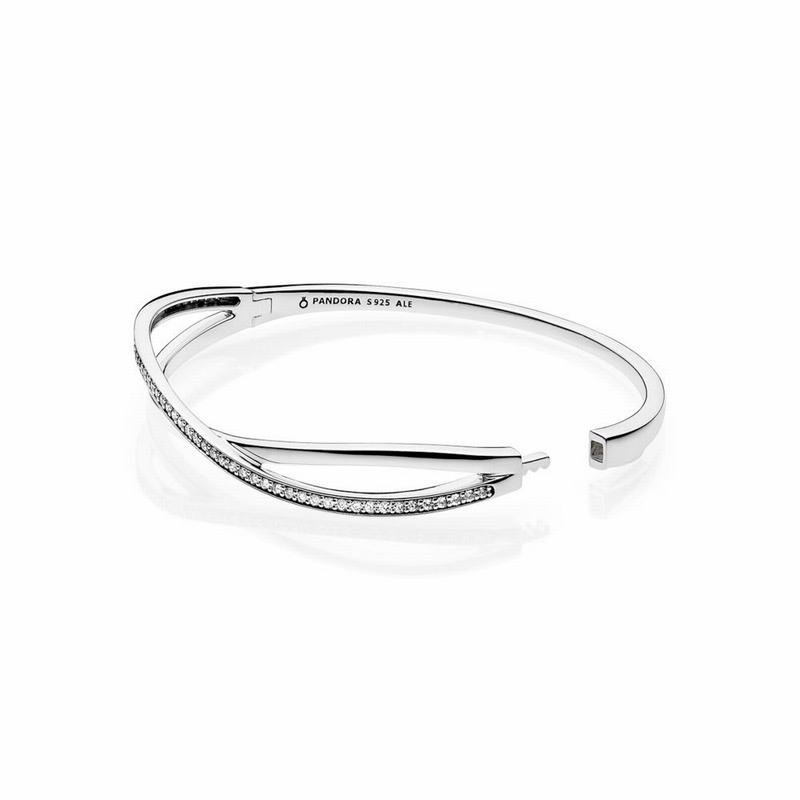 Pandora Entwined Bangle Bracelet - Sterling Silver/Cubic Zirconia - Canada | OI4708AJ